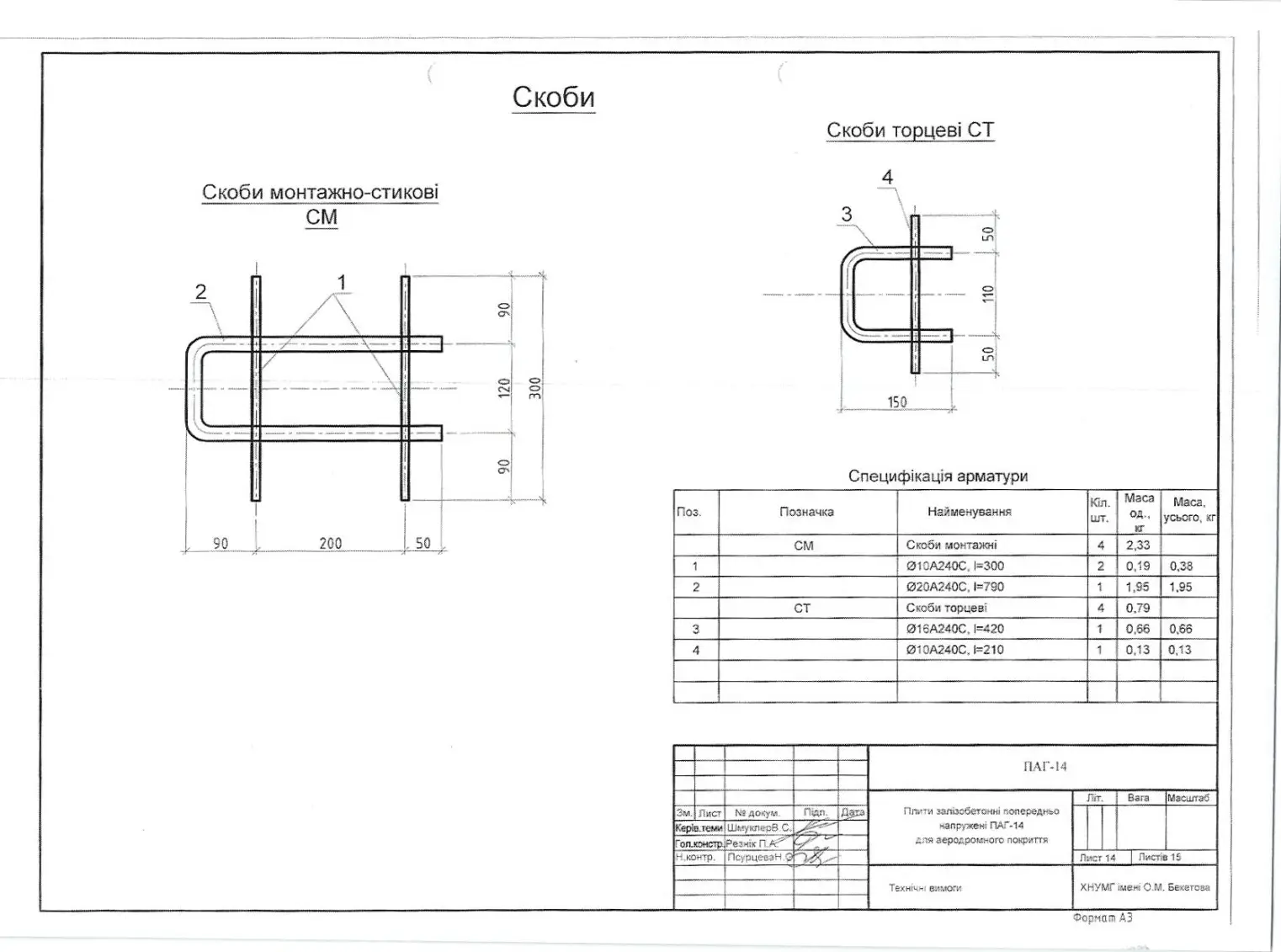 схема розміщення скоб в аеродромній плити